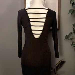Semi-Backless Cotton Bodycon Dress - OS (XS-L)